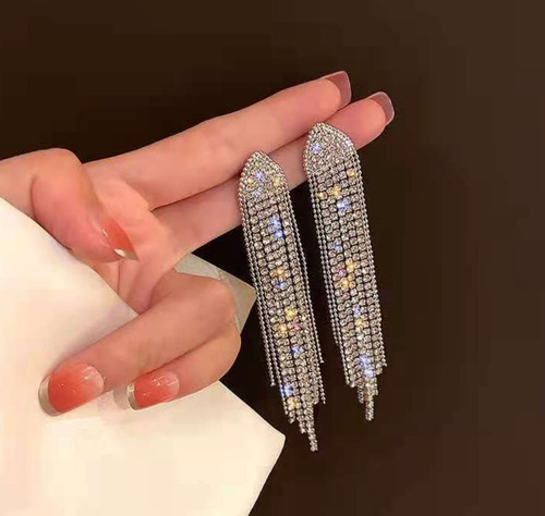Zarcillo Ear Cuff Rumba Cristal Fiesta Brillantes Cascada Dw