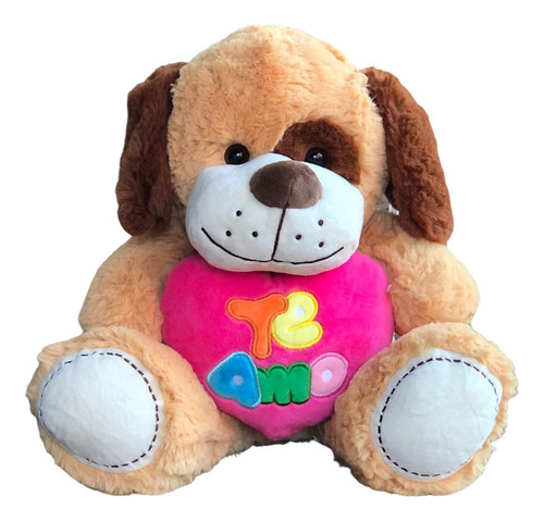 Perro De Peluche Suave 50cm Con Corazón Te Amo