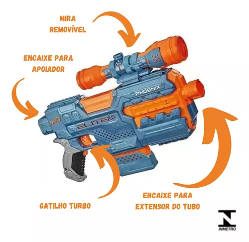 Lança Dardos Nerf Elite 2.0 Phoenix CS-6, Lançador Motorizado e Clip para 6  Dardos - E9962 - Hasbro : : Brinquedos e Jogos