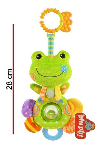 Imagen 2 de 4 de Rana De Peluche Con Actividades Y Sonajero Phi Phi Toys 8685