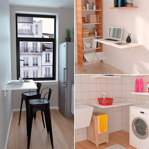 Imagen 6 de 7 de Escritorio Plegable Rebatible Melamina 90x50 Cm Kromo-s