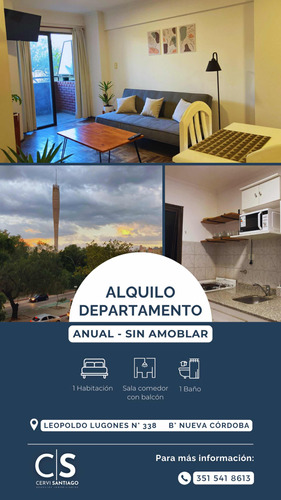 Alquiler Departamento  1 Dormitorio Nueva Córdoba Con  Balcon