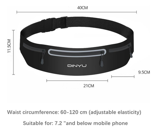 Riñonera Con Cinturón Para Correr, Bolsa Para Negro