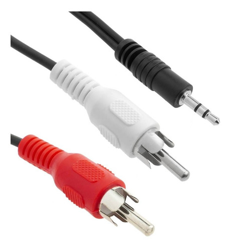 Imagen 1 de 3 de Cable De Audio Auxiliar Plug 3.5 A 2 Rca Macho 3 Metros Mp3