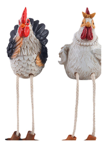 2 Piezas Estatuas De Pollo Decorativas Figuras De Pavo