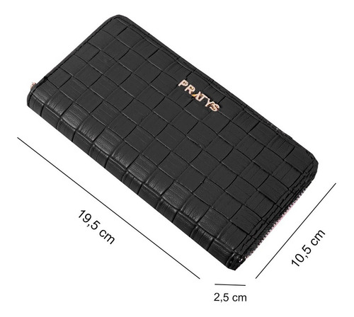 Imagen 2 de 5 de Billetera Mujer Monedero Porta Celular Tarjetas Eco Cuero