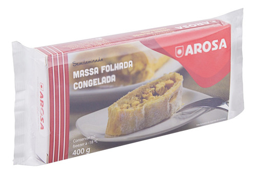 Massa Folhada Semilaminada Congelada Arosa Pacote 400g