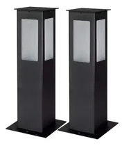 Comprar Combo 2 Farolas Exterior De Piso Ferrolux 40cm Jardín Parque Estructura Negro