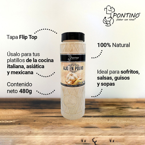 Pontino Ajo En Polvo 480 Gramos 2 Piezas