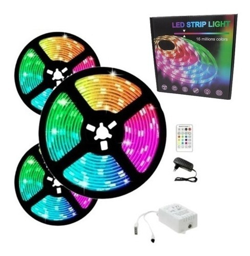 Cinta Tira Luces Led Rgb Wi-fi 15 Mt 2835 Con Transformador