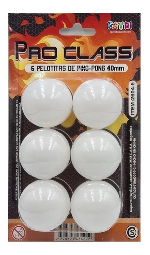 Pelota De Ping Pong Blister X6 Unidades Lny 2604 Loonytoys