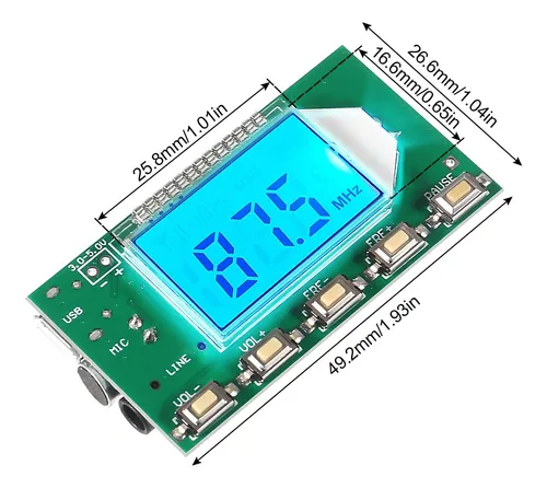 Módulo Transmisor Fm Estéreo 2 Unid 87-108mhz Con Lcd