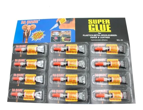 Pack De 12 Pegamentos Super Glue Pega Vidrío Cuero Plástico