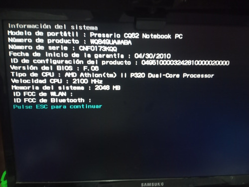 Compaq Presario Cq62-209wm Piezas Precios En Descripción