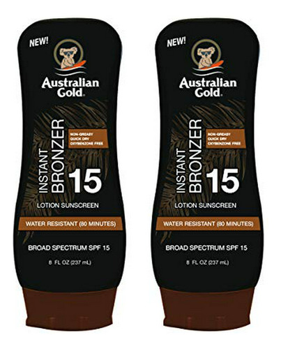 Pack Doble De Loción Bronceadora  Spf 15, 8 Oz (2 Unidades)