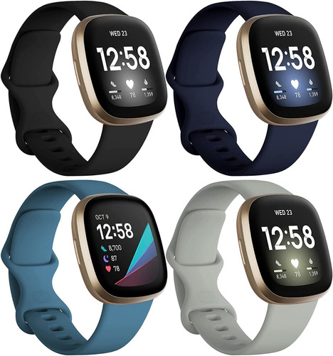 4 Mallas Para Reloj Fitbit Versa 3 / 4 O Sense 1 / 2 Small