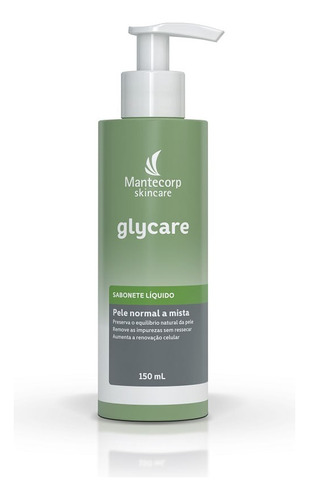 Mantecorp Skincare Glycare sabonete líquido facial pele normal a mista com ácido glicólico 150ml