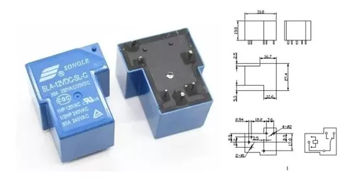 Rele 12v 30a Relay 250vca 30a 30vcc 30a 5pines Songle