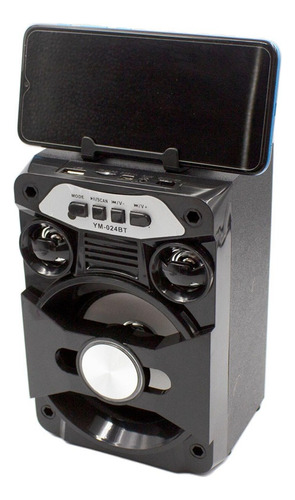Bocina Bluetooth + Control Remoto Recargable Radio Luz Led Color Azul