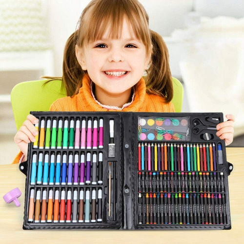 Set De Arte 150 Piezas - Maleta Lápices Colorear - Ideal Re