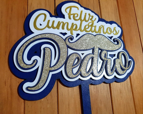 Cake Topper 3d Glitter Personalizado Para Pastel Caketopper