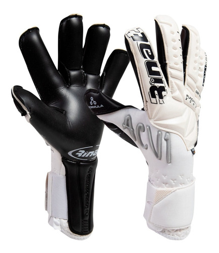Imagen 1 de 7 de Guante De Portero Rinat Acv1 Pro Adulto Blanco Negro.
