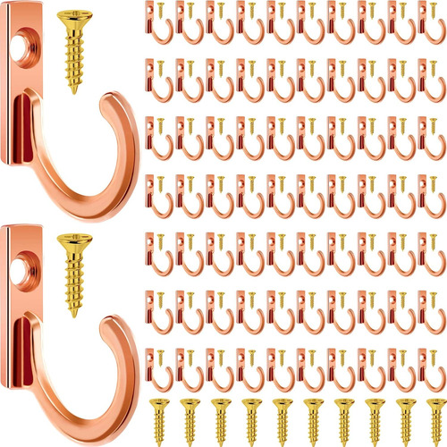 Set Ganchos Colgar Llaves Y Abrigos Tornillos Oro Rosa, 10