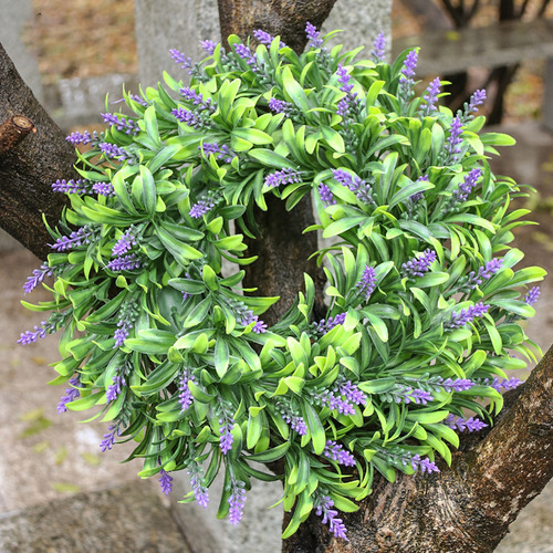 Decorações De Janela De Primavera: Coroa De Lavanda Chique