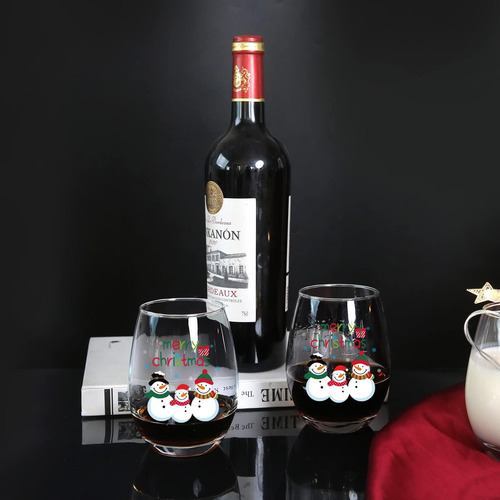 Jogskeor Juego De 2 Copas De Vino Con Diseño De Muñeco De Ni