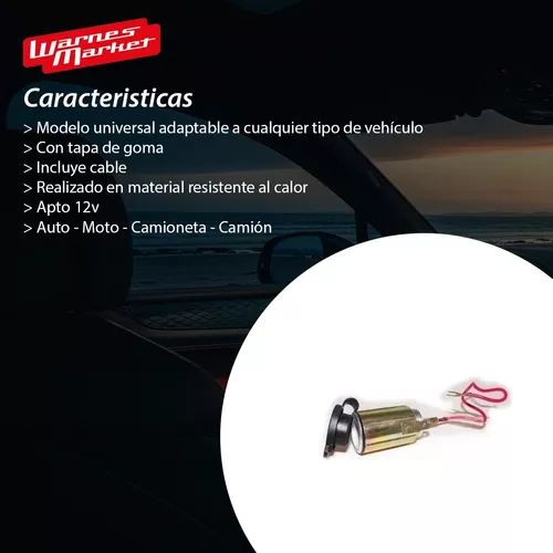 Toma Hembra Encendedor Universal Tapa Goma 12v Auto Camionet