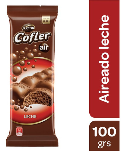 Tableta Aireada Chocolate Cofler Air Leche X 100gr