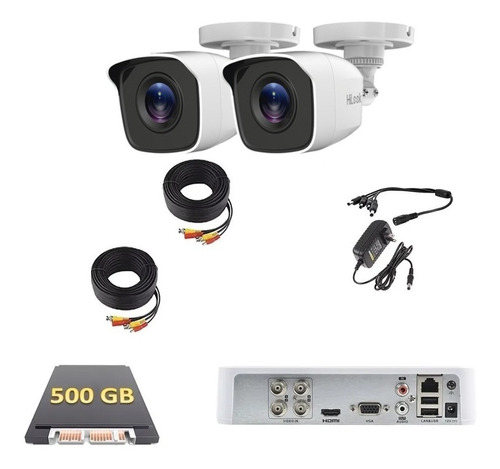 Kit Video Vigilancia Hikvision 2 Cámaras Hd 720p Cctv 500gb