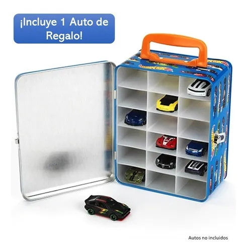 Porta Autos Hot Wheels Caja Metalica Valija Regalo Original