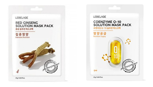 Mascarilla Coreana Antiarrugas_ Ginseng Rojo & Coenzima_20pz