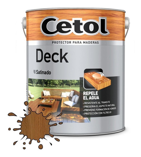 Cetol Deck Satinado Exterior X 1 Lt  Mapache 