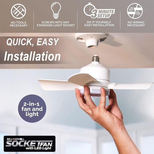 Ventilador De Techo Moderno Con Socket Enroscable Foco Led