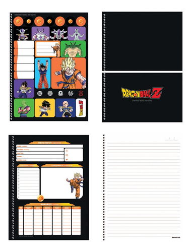 Caderno Dragon Ball Z 1 Matéria Univ. Esp. Animativa Capa 1