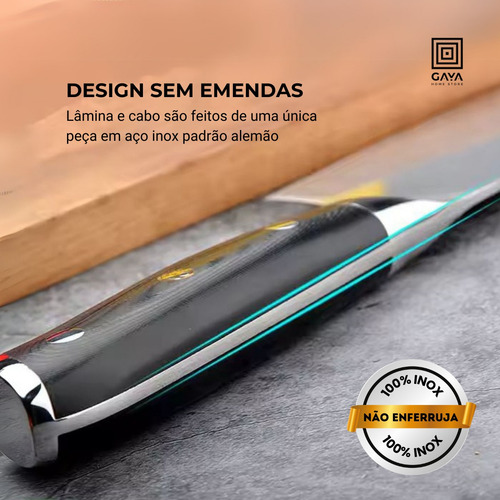 Faca Santoku 7 C/ Caixa | Aço Inox Alemão | Fulltang