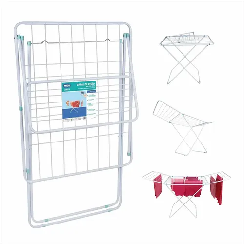 Mor Varal Roupa Chão Com Abas Maxi Grande 25kg Retrátil Dobrável Cor