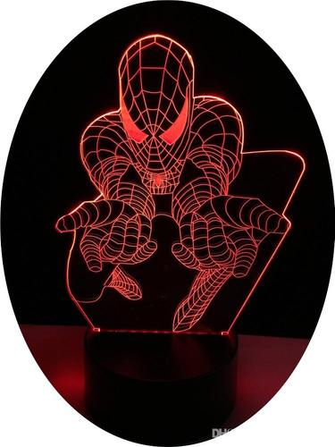 Hombre Araña Holograma Led Luz Noche Regalo Niño Super Héroe