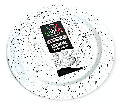 Plato Playo Blanco Enlozado Peltre 26 Cm Jovifel