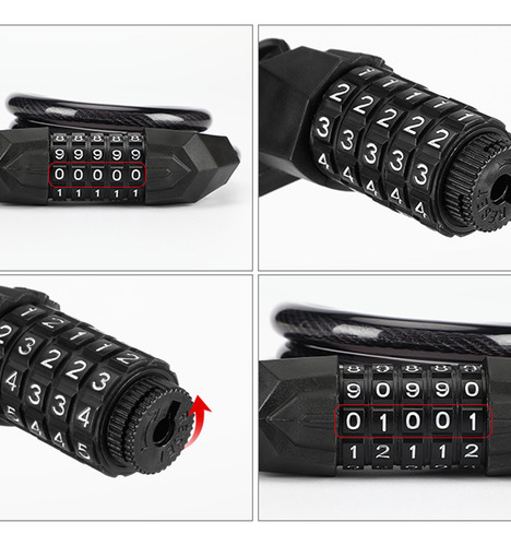 Elasticity Lock De Seguridad Para Bicicleta Y Motocicleta, A