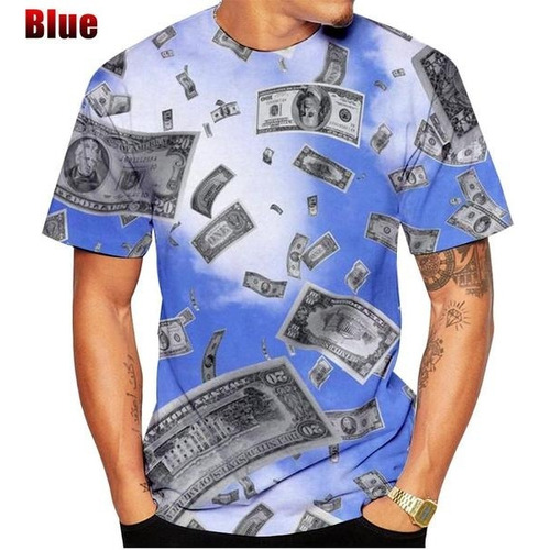 Playera De Dólar Estampada En 3d De Moda 2023 Divertida