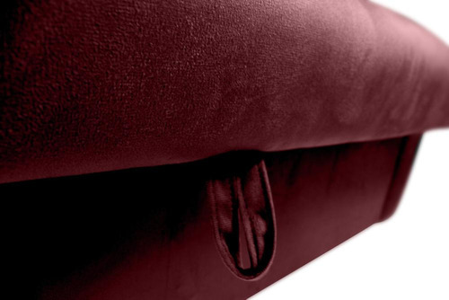 Sofá Cama Para Sala De Estar Zaia Com Baú Veludo Matrix Cor Vinho