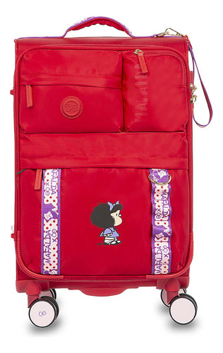 Maleta Chica Para Mujer 20 PLG De Cabina Textil Mafalda X Oe Color Rojo