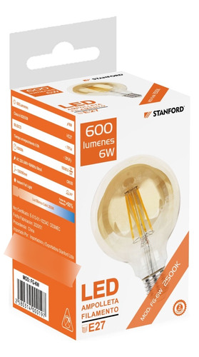 Ampolleta Led Globo Vintage 6w 2500k E27