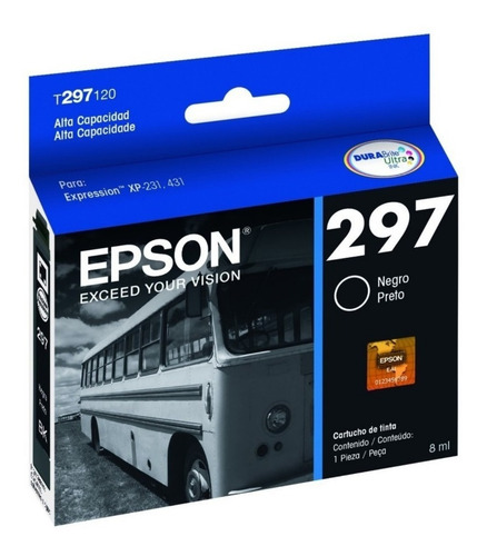 Cartucho Original Epson 297 Xl Negro Para Xp 231 241 431 441