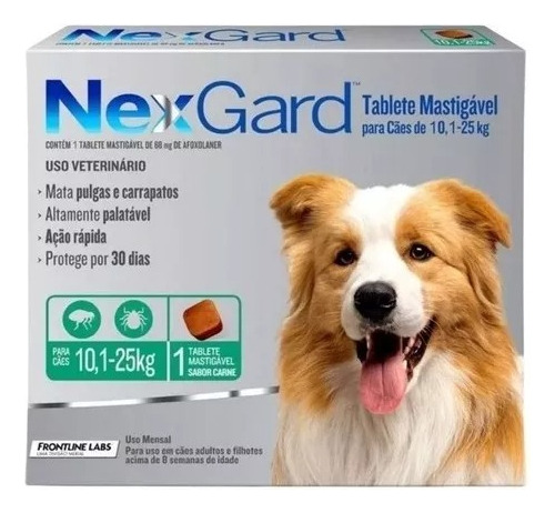 Antipulgas Nexgard Cães 10,1- 25 Tablete Original