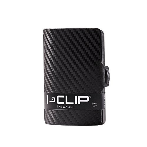 Iclip Gunmetal Negro Cartera Delgada Diseño Minimalista Del