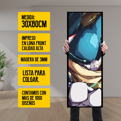Imagen 2 de 8 de Cuadro Grande 30x80 Cm Boku No Hero Deku Animeras